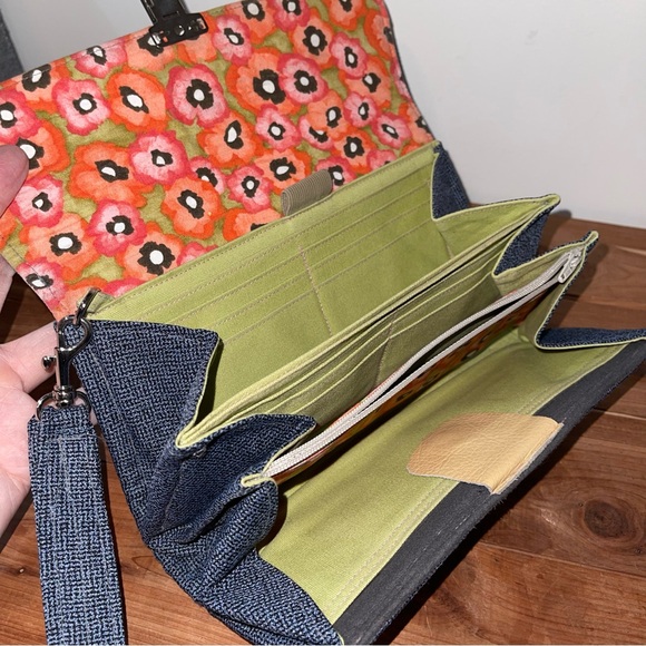 Handbags - New Handmade Cotton Clutch Wristlet Bag Lots of CC Slip Pockets, Phone Money